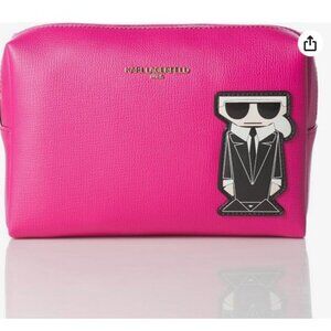 Karl Lagerfeld Pink Cosmetic Bag